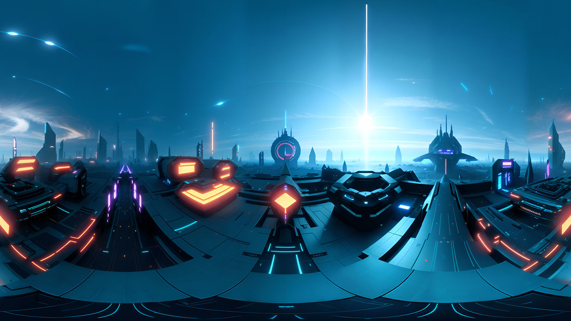 HDRI Futuristic Environments Panoramas Low-poly 3D model_6