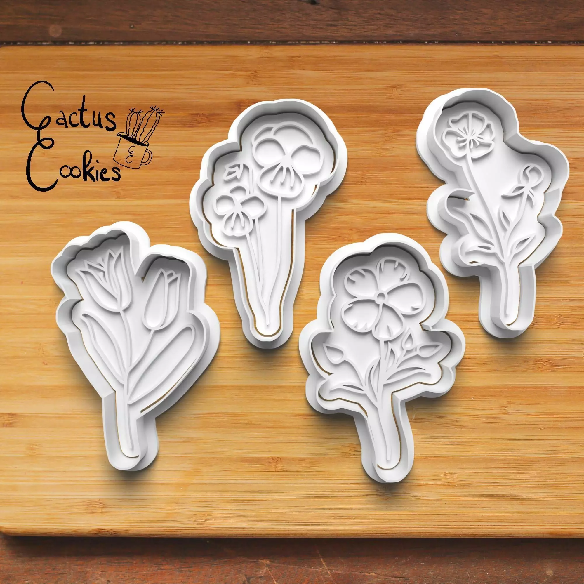 Flower Cookie Cutter Stl File for 3d Printer 0264 3D print model_0