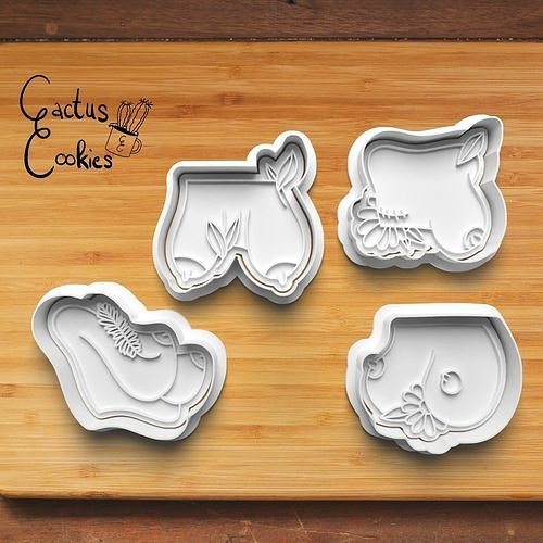 Flower Boobs Cookie Cutter Stl File for 3d Printer 0333 3D print model