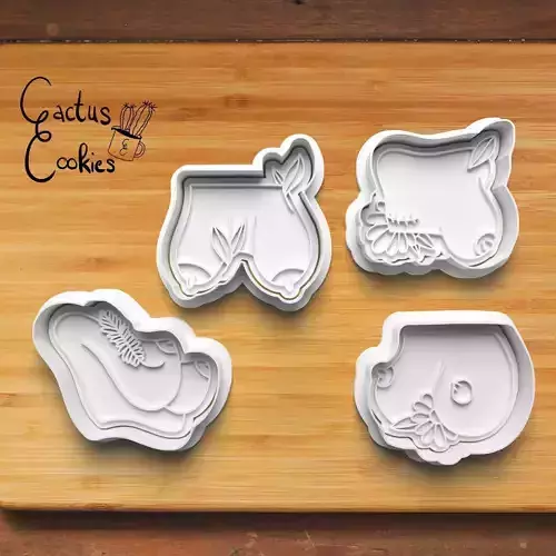 Flower Boobs Cookie Cutter Stl File for 3d Printer 0333 3D print model Flower Boobs Cookie Cutter Stl File for 3d Printer 0333 3D print model