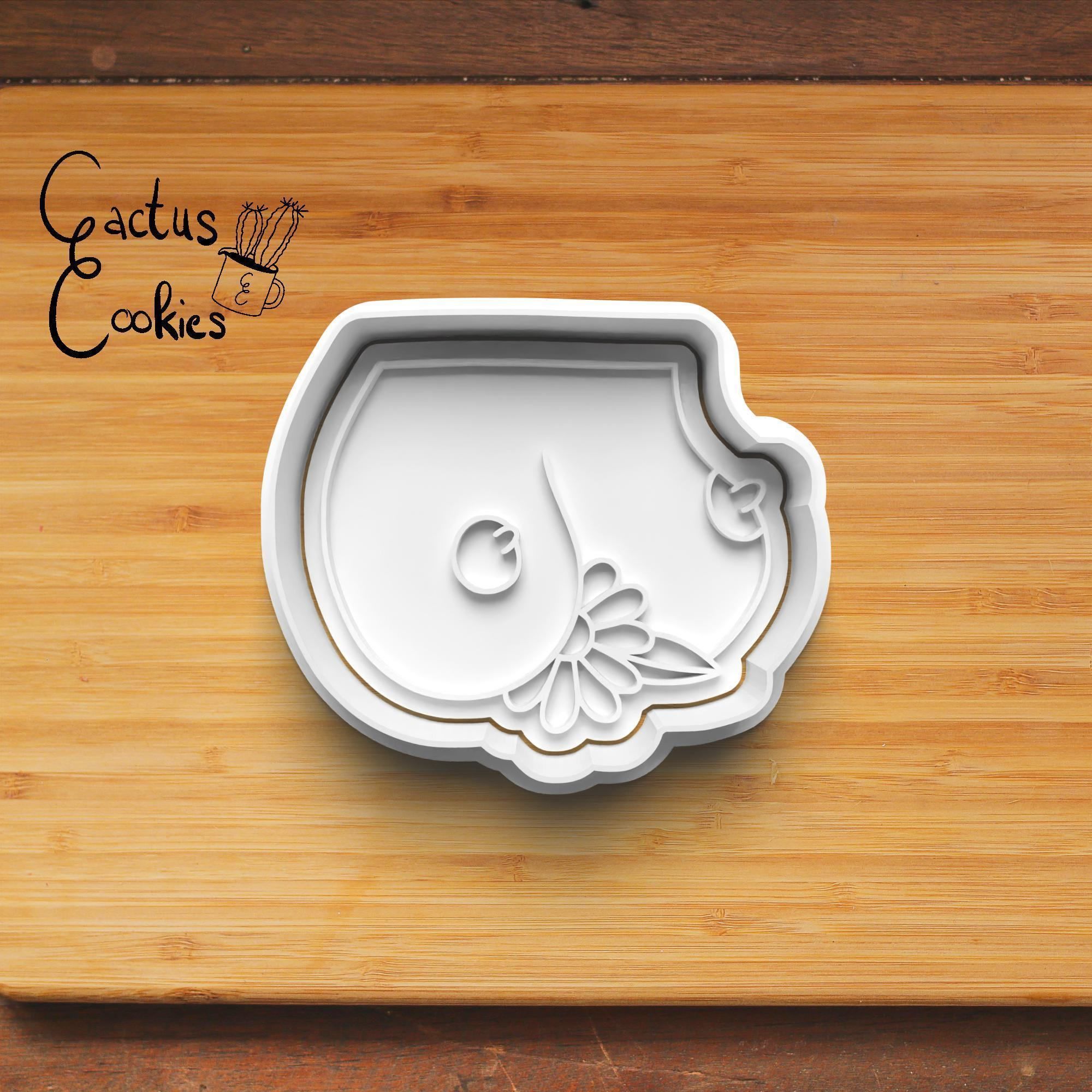 Flower Boobs Cookie Cutter Stl File for 3d Printer 0333 3D print model_2