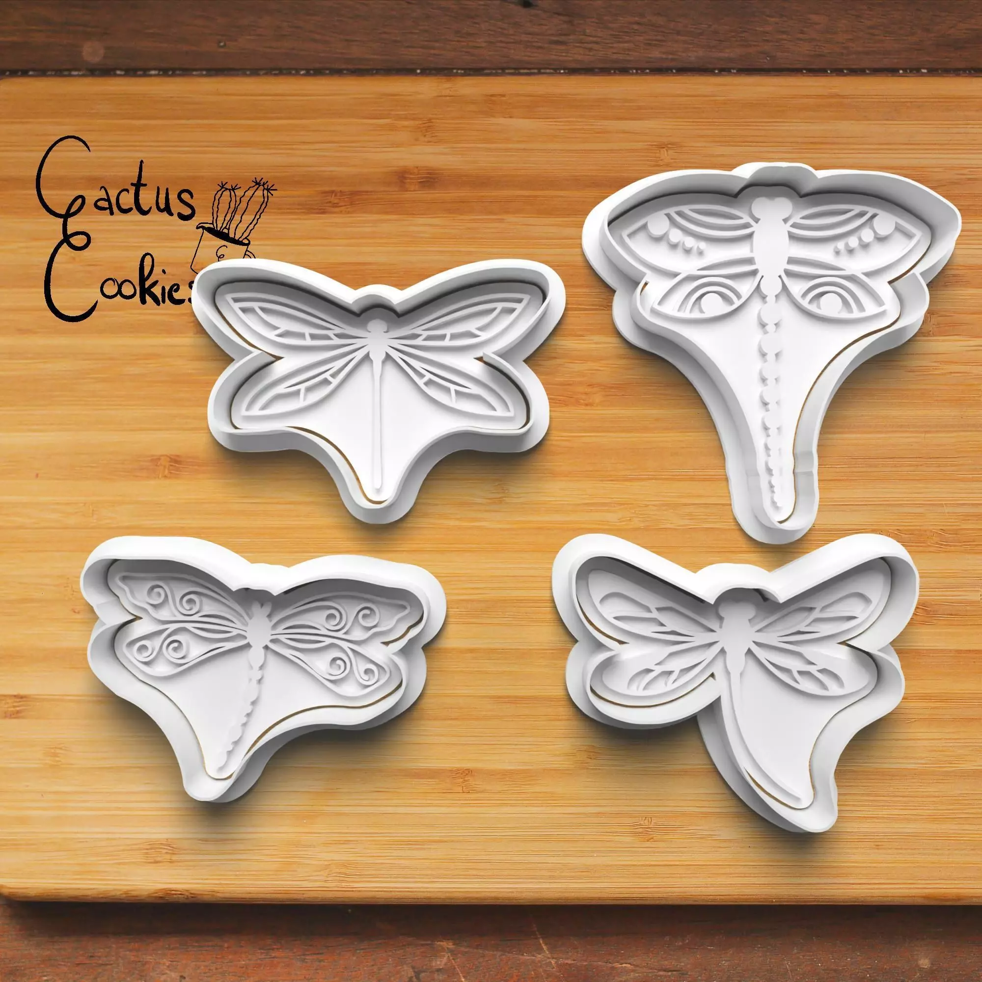 Dragonflies Cookie Cutter Stl File for 3d Printer 0396 3D print model_0