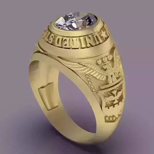 Man ring silver gold printable jewelry 3D model