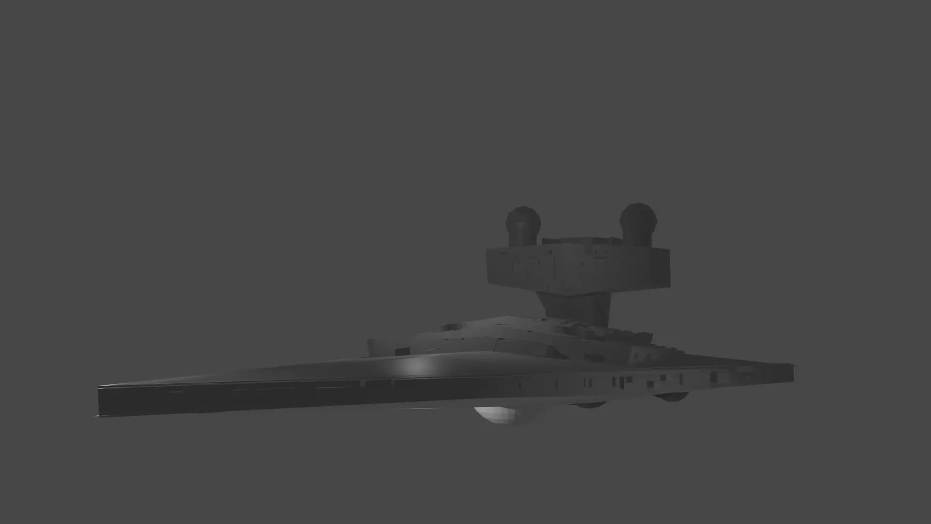 Model space ship Low-poly 3D model_0