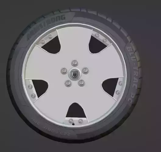 Asanti AF111 Wheel Rim Low-poly 3D model