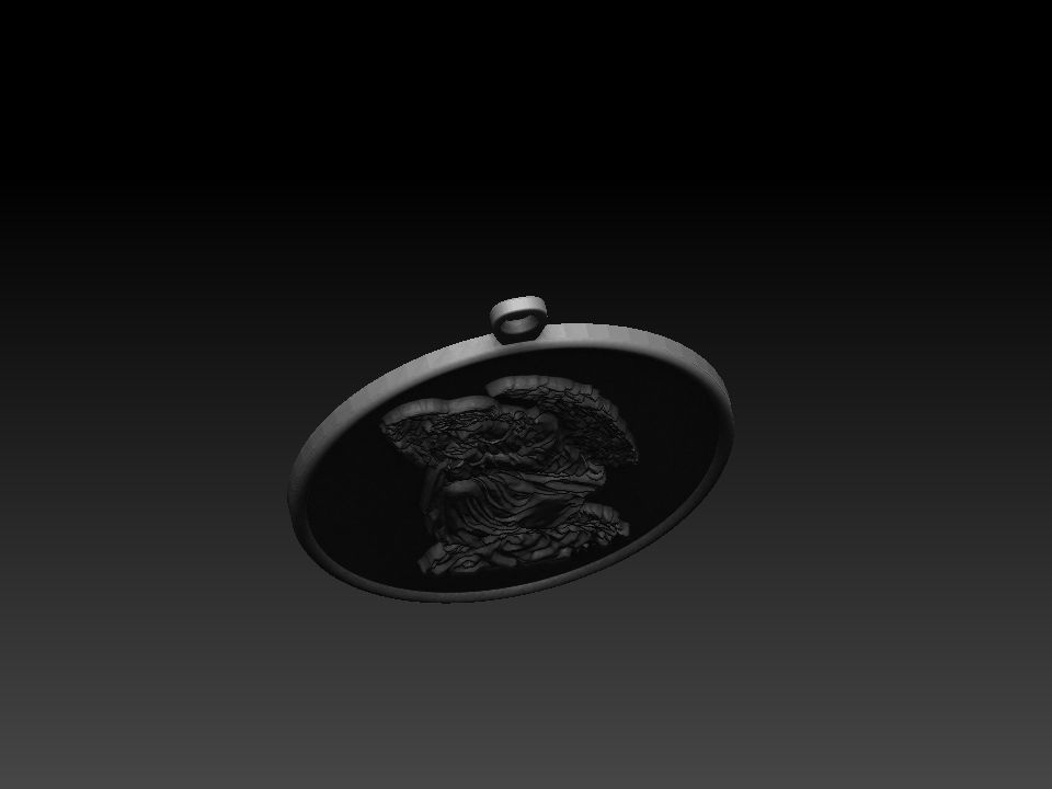 Winged Virgin Mary pendant 3D print model_5