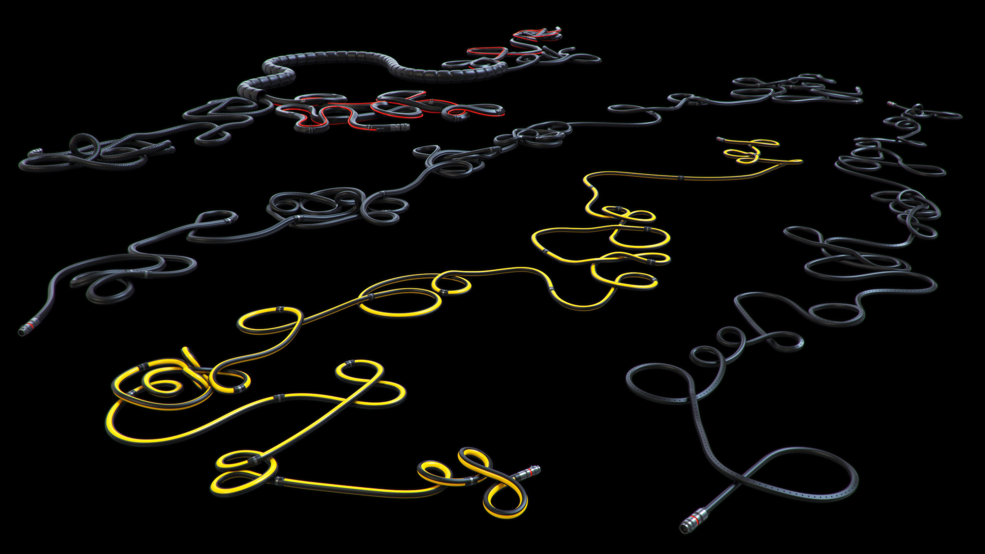 Cables and Wires floor set 3D model_5