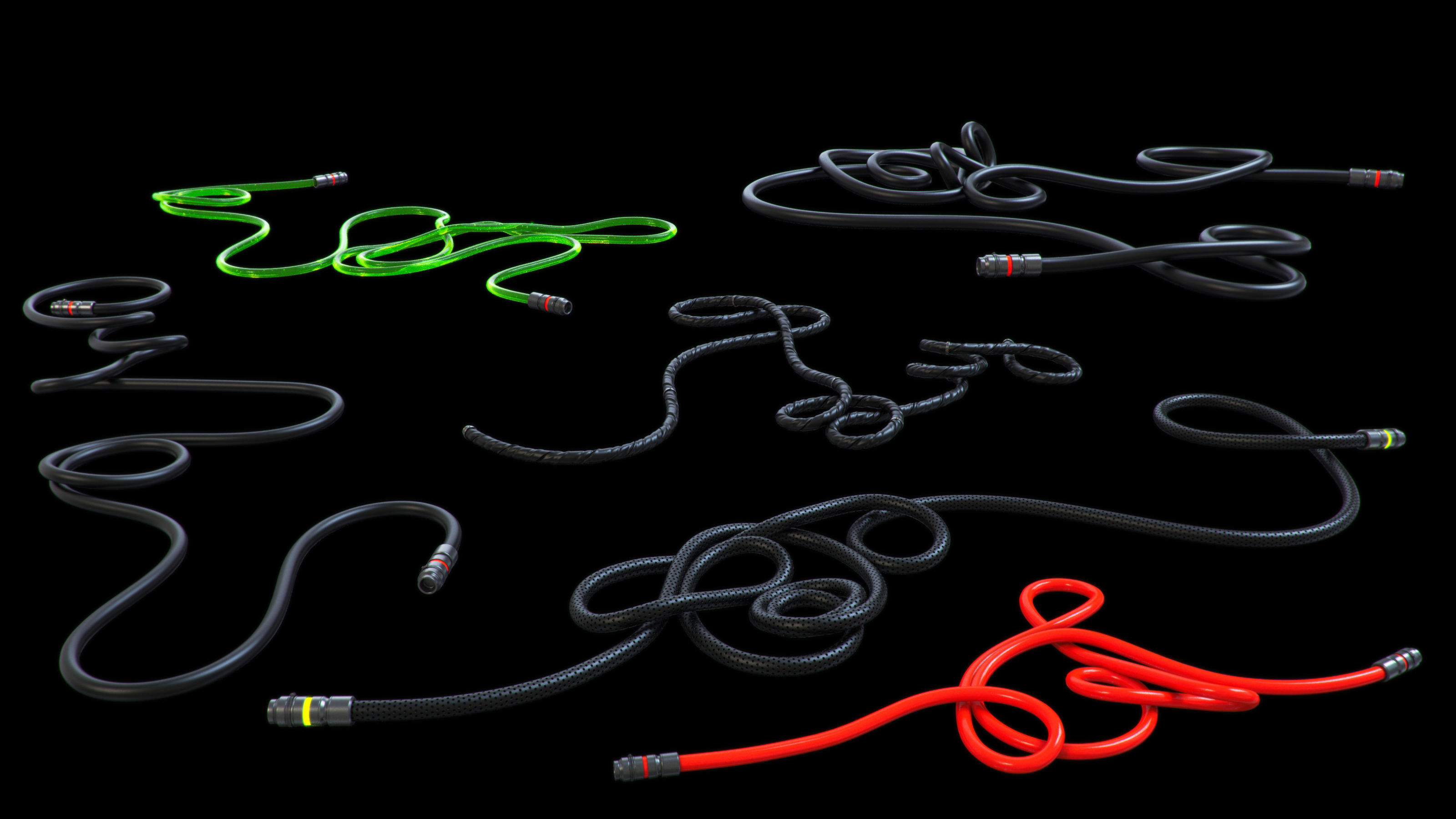 Cables and Wires floor set 3D model_7