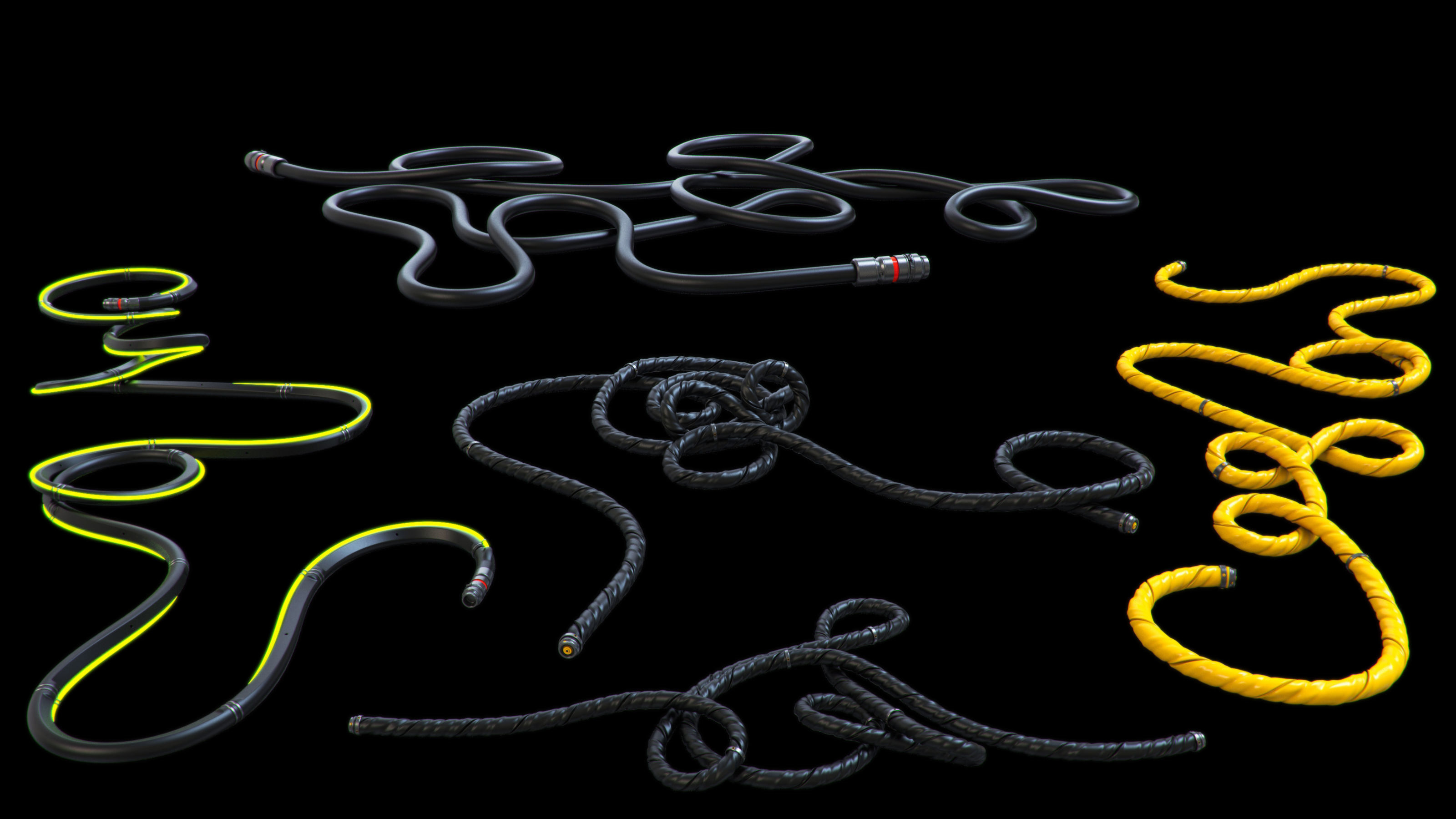 Cables and Wires floor set 3D model_3