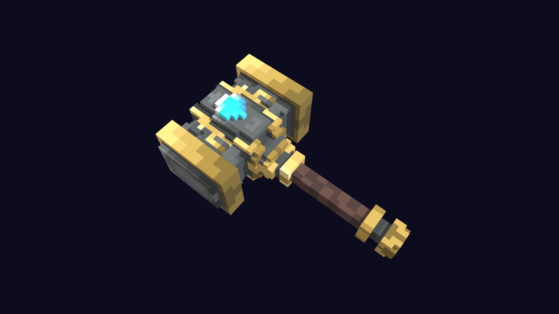 Voxel Weapons Pack - 3D Lowpoly Game Assets Low-poly 3D model_3