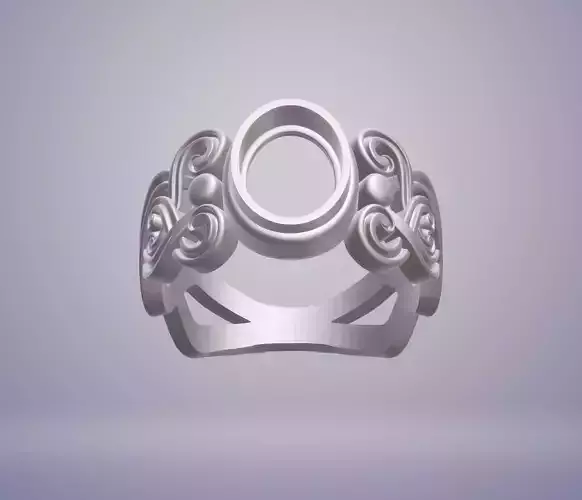 Ring for cabochon gem-Rome-3D model STL-3D printing