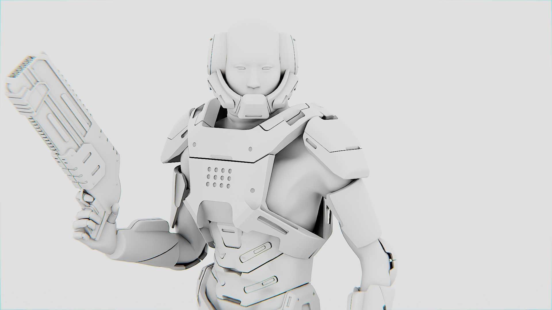 CYBER COP DC-100 Rigged for Unreal Engine - Unity - MIXAMO 3D model_36