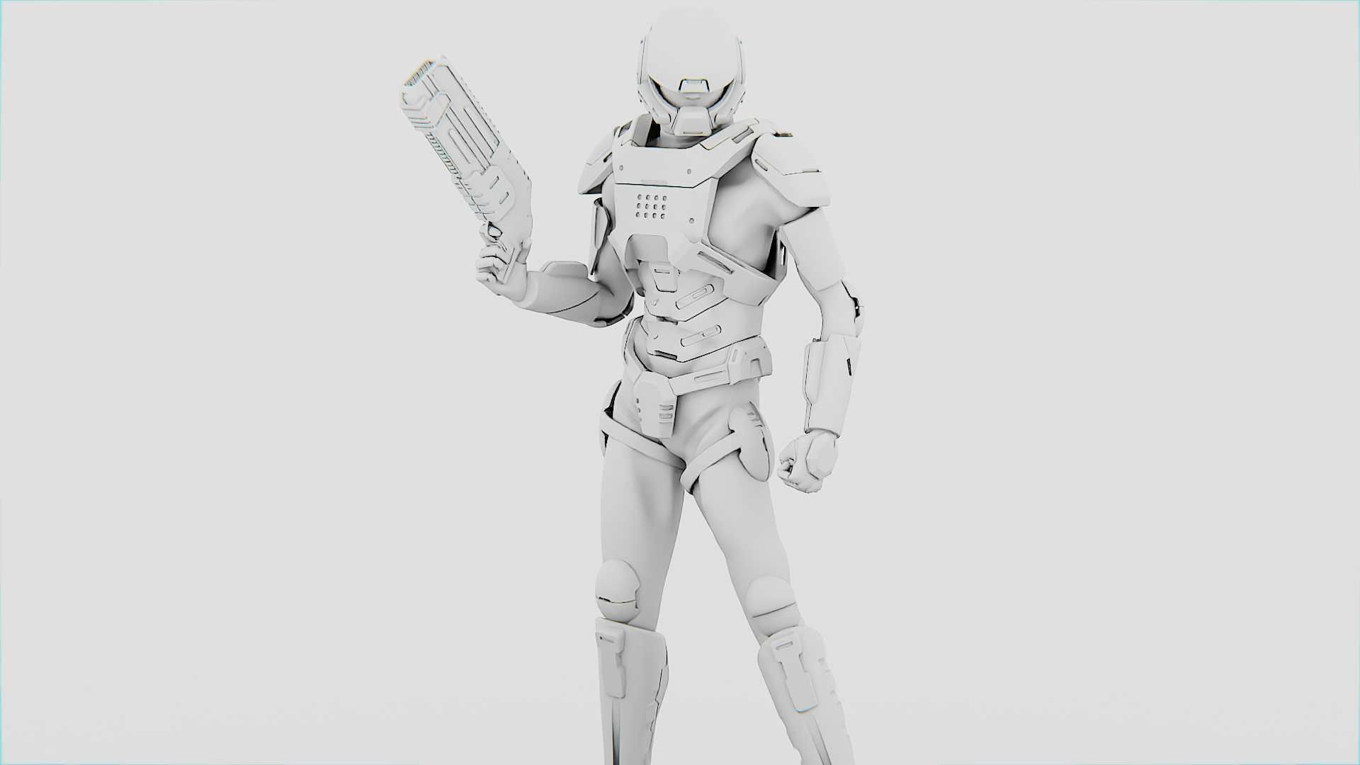 CYBER COP DC-100 Rigged for Unreal Engine - Unity - MIXAMO 3D model_35