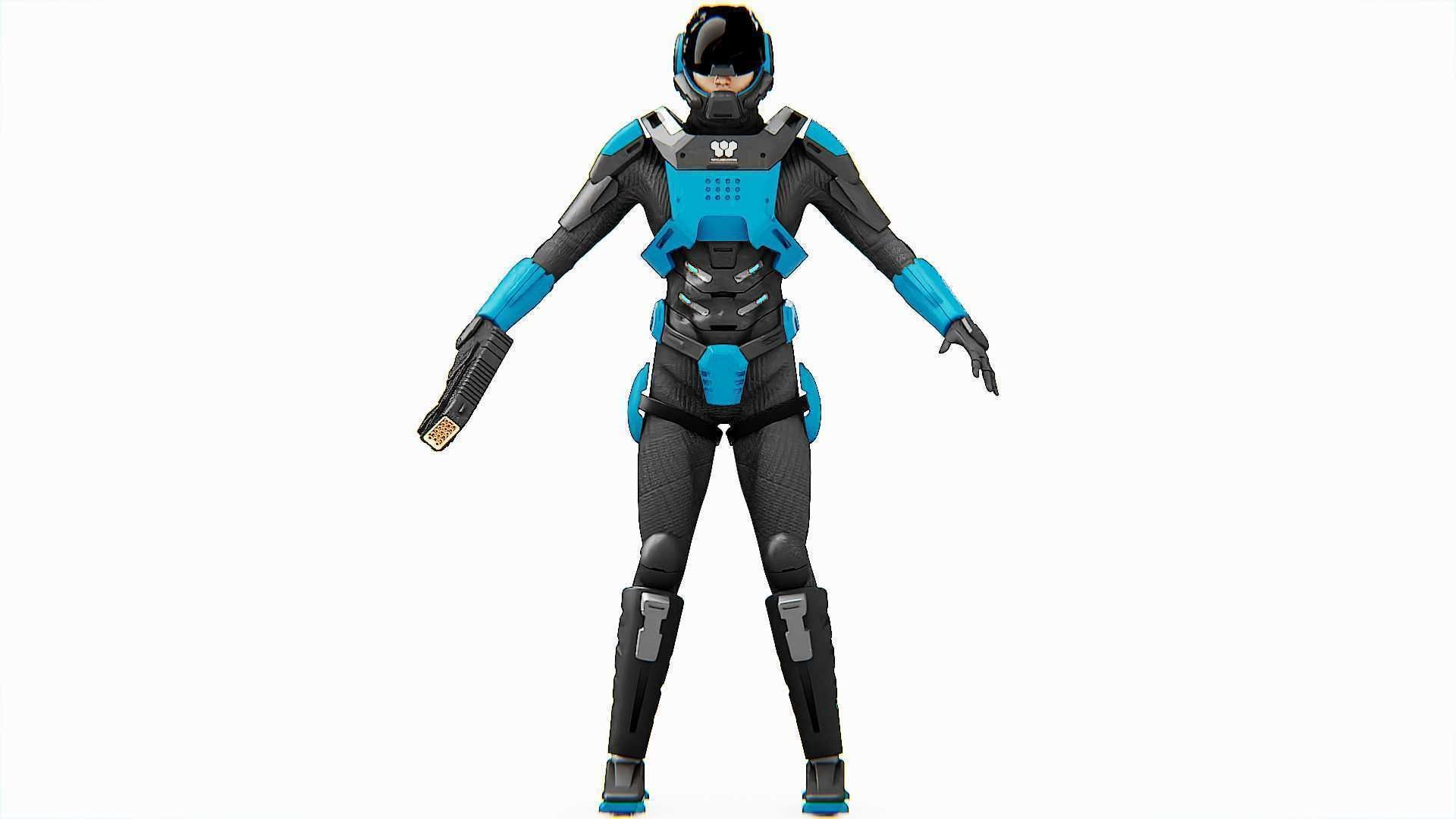 CYBER COP DC-100 Rigged for Unreal Engine - Unity - MIXAMO 3D model_24