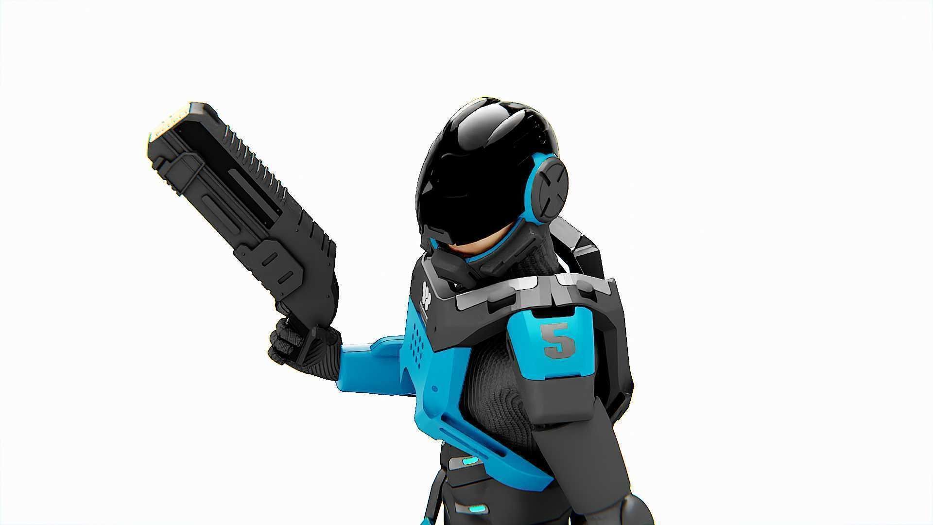 CYBER COP DC-100 Rigged for Unreal Engine - Unity - MIXAMO 3D model_19