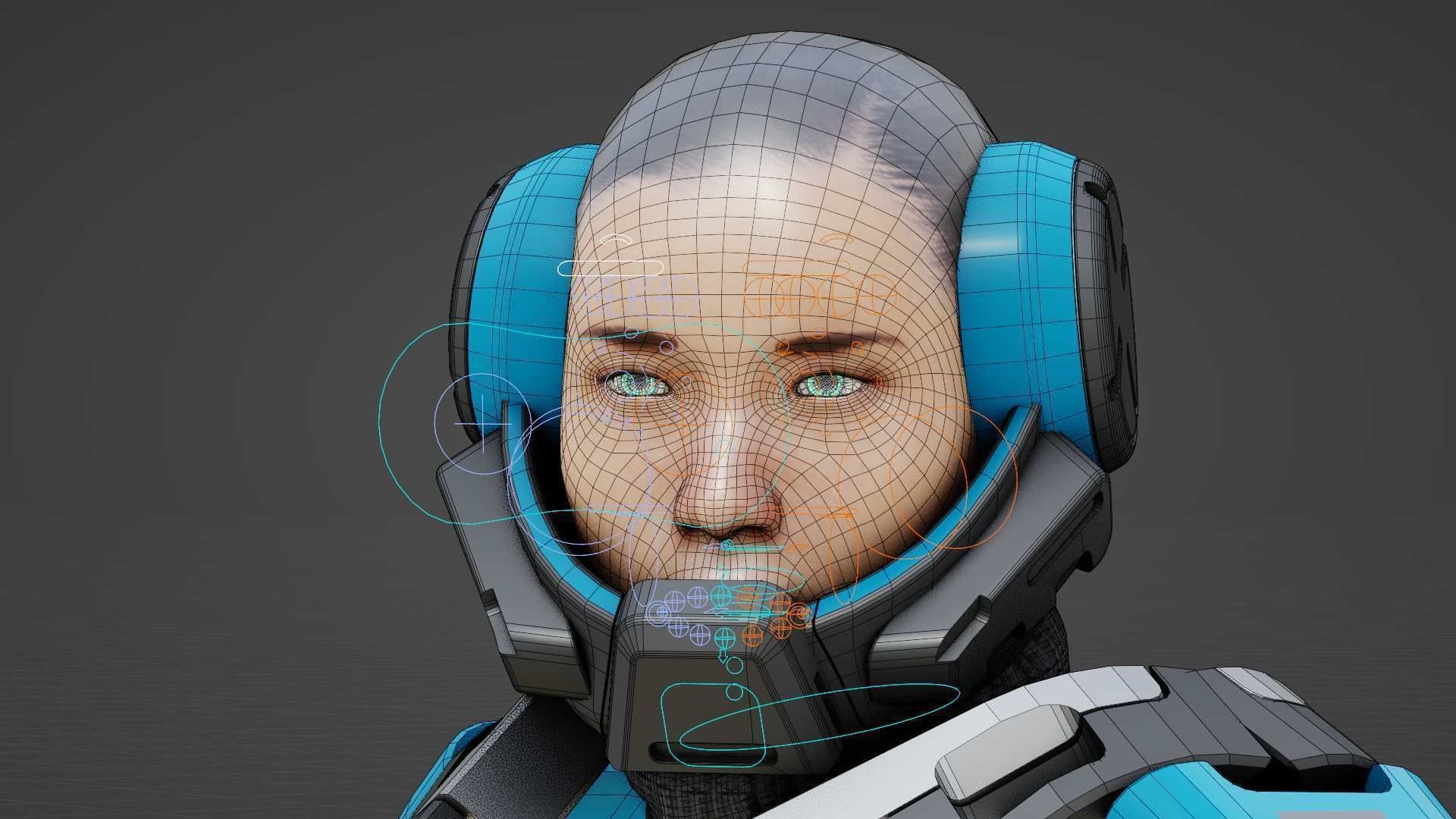 CYBER COP DC-100 Rigged for Unreal Engine - Unity - MIXAMO 3D model_37