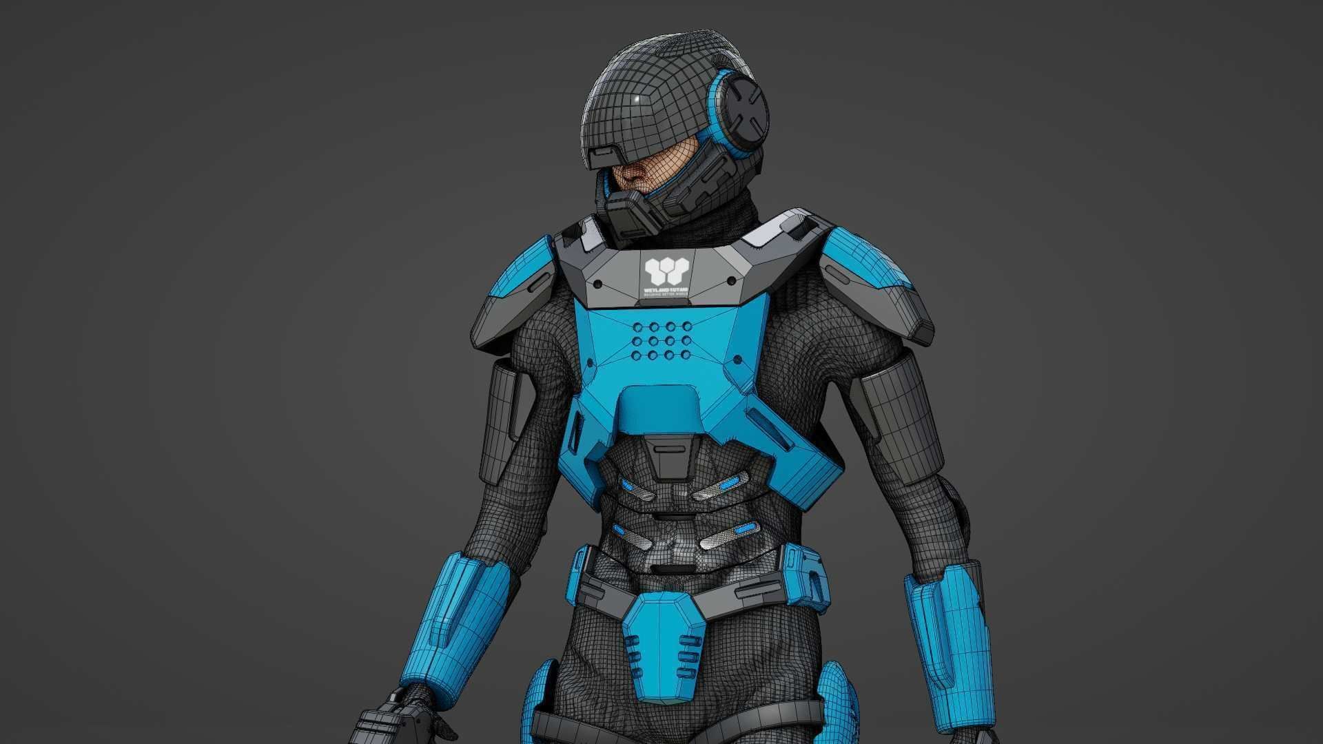 CYBER COP DC-100 Rigged for Unreal Engine - Unity - MIXAMO 3D model_41