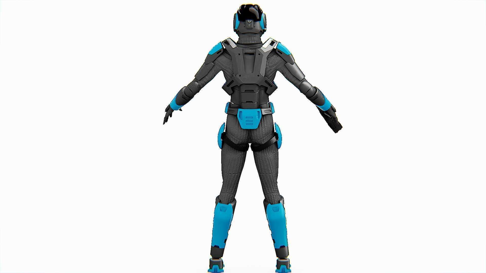 CYBER COP DC-100 Rigged for Unreal Engine - Unity - MIXAMO 3D model_25