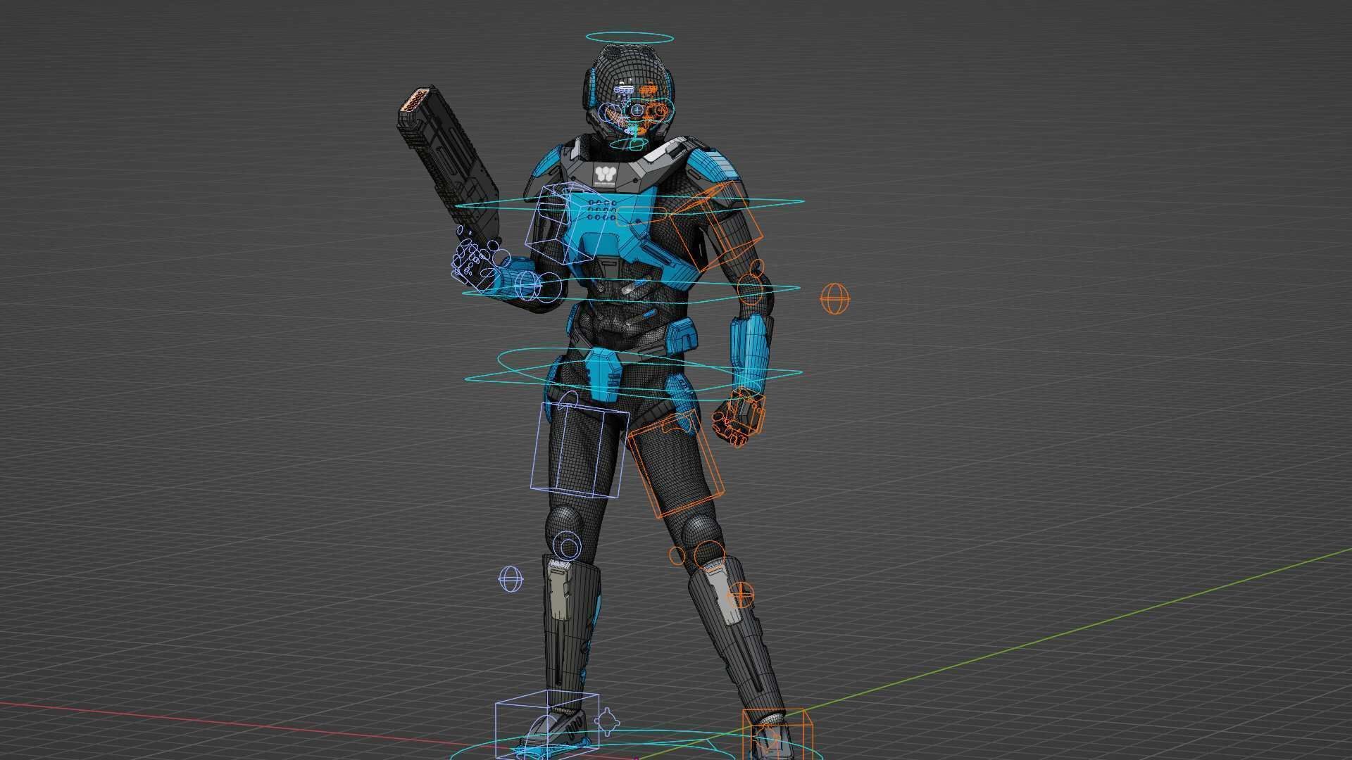CYBER COP DC-100 Rigged for Unreal Engine - Unity - MIXAMO 3D model_39