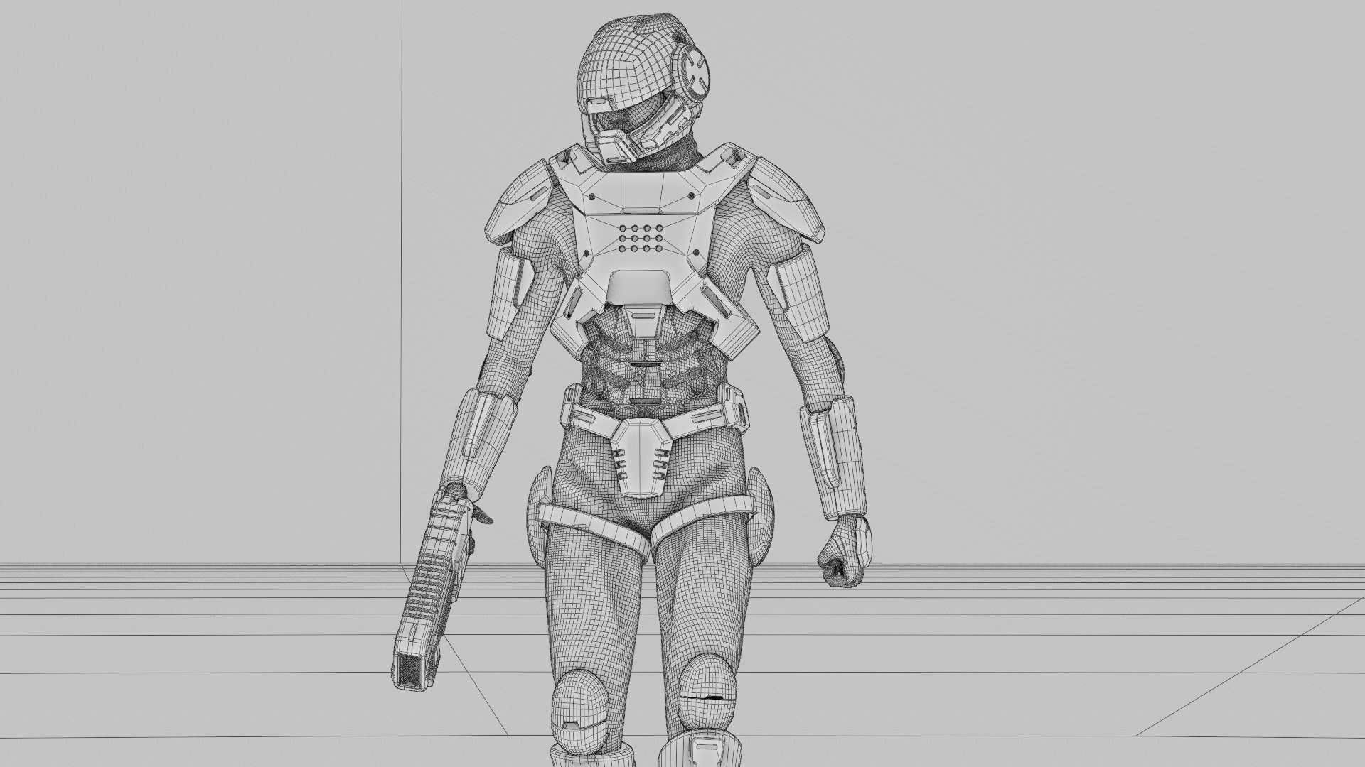 CYBER COP DC-100 Rigged for Unreal Engine - Unity - MIXAMO 3D model_42