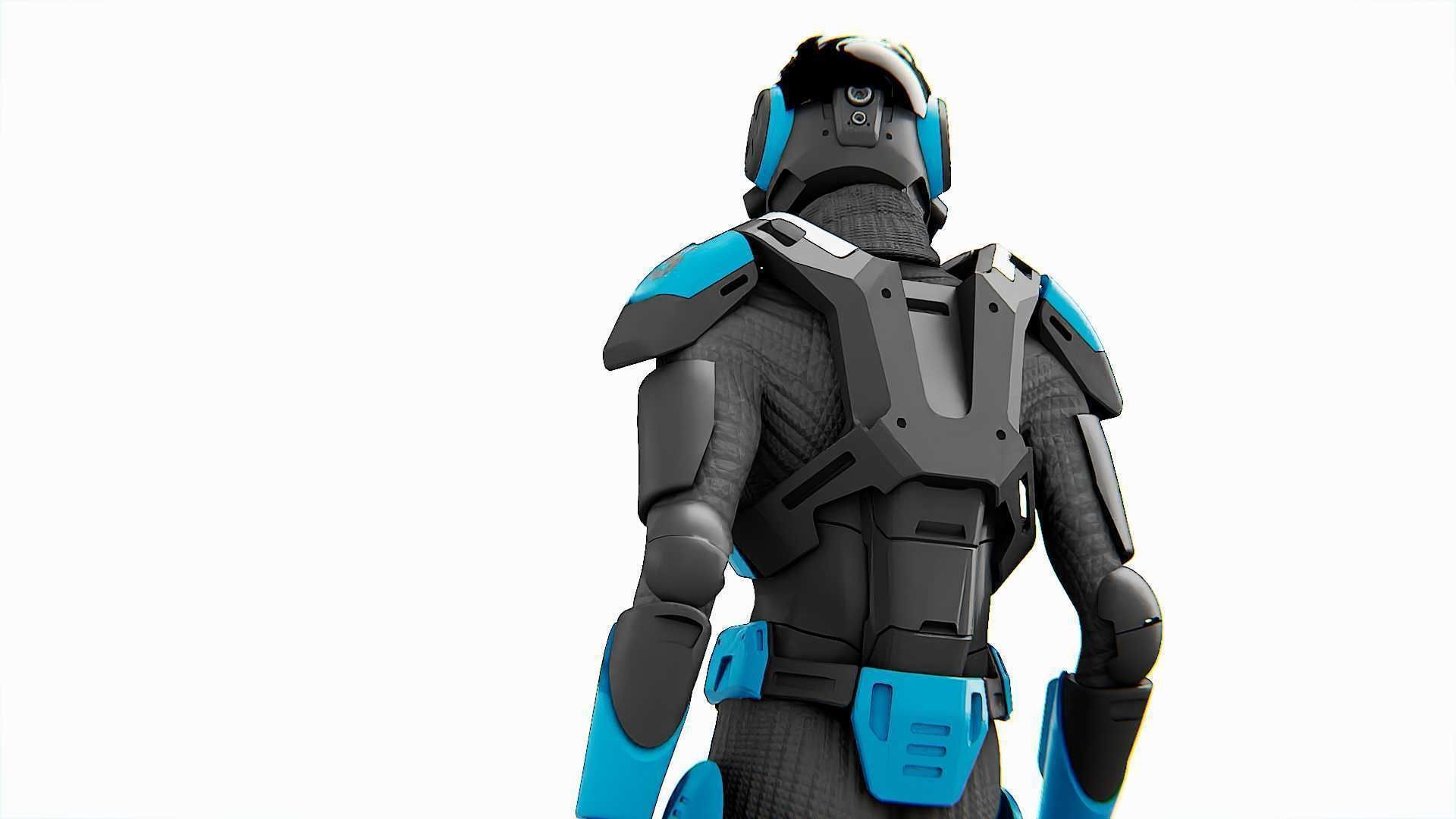 CYBER COP DC-100 Rigged for Unreal Engine - Unity - MIXAMO 3D model_31