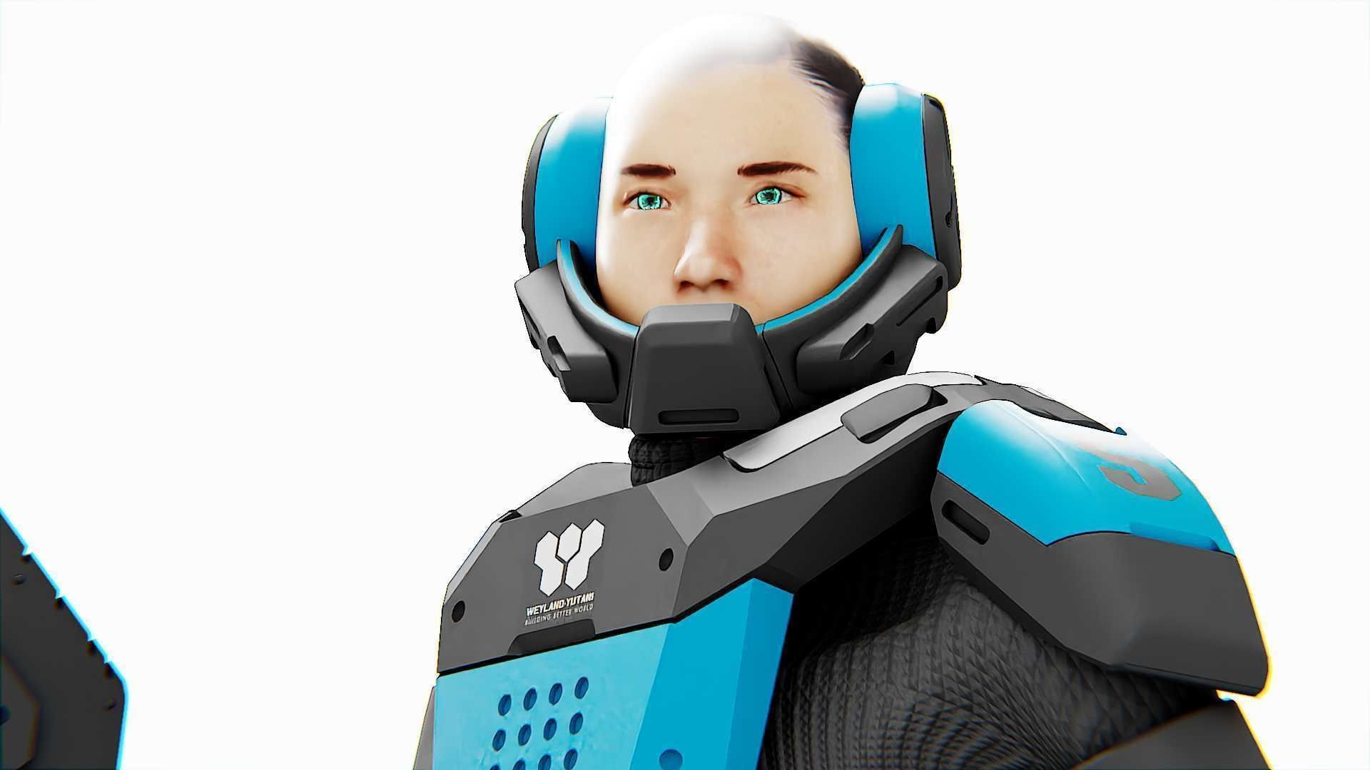 CYBER COP DC-100 Rigged for Unreal Engine - Unity - MIXAMO 3D model_18