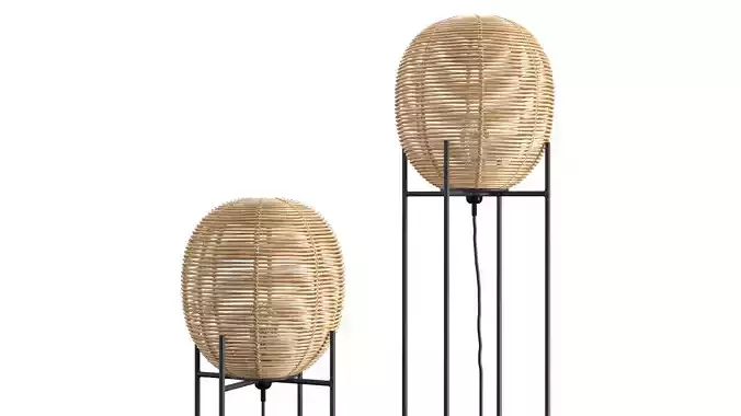 Wicker Sari floor table lamp