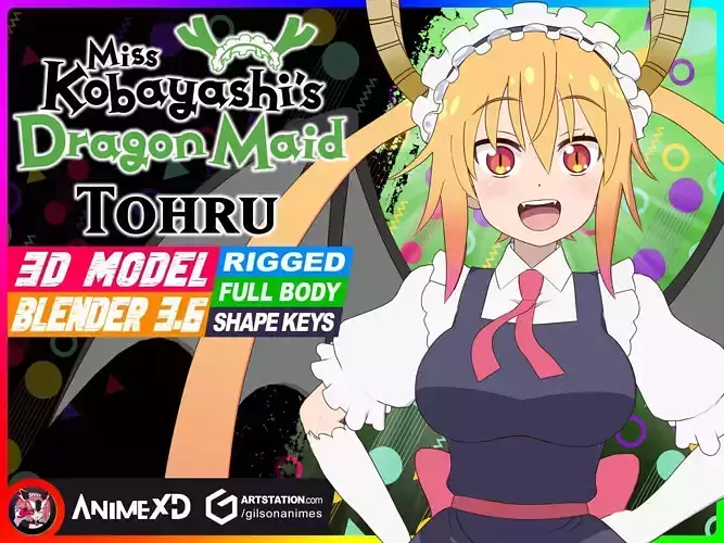 Tohru - Miss Kobayashi Dragon Maid - 3D Model Blender