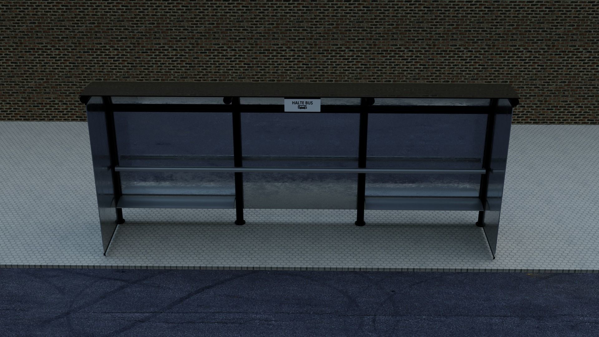 Halte Bus 3D model_3