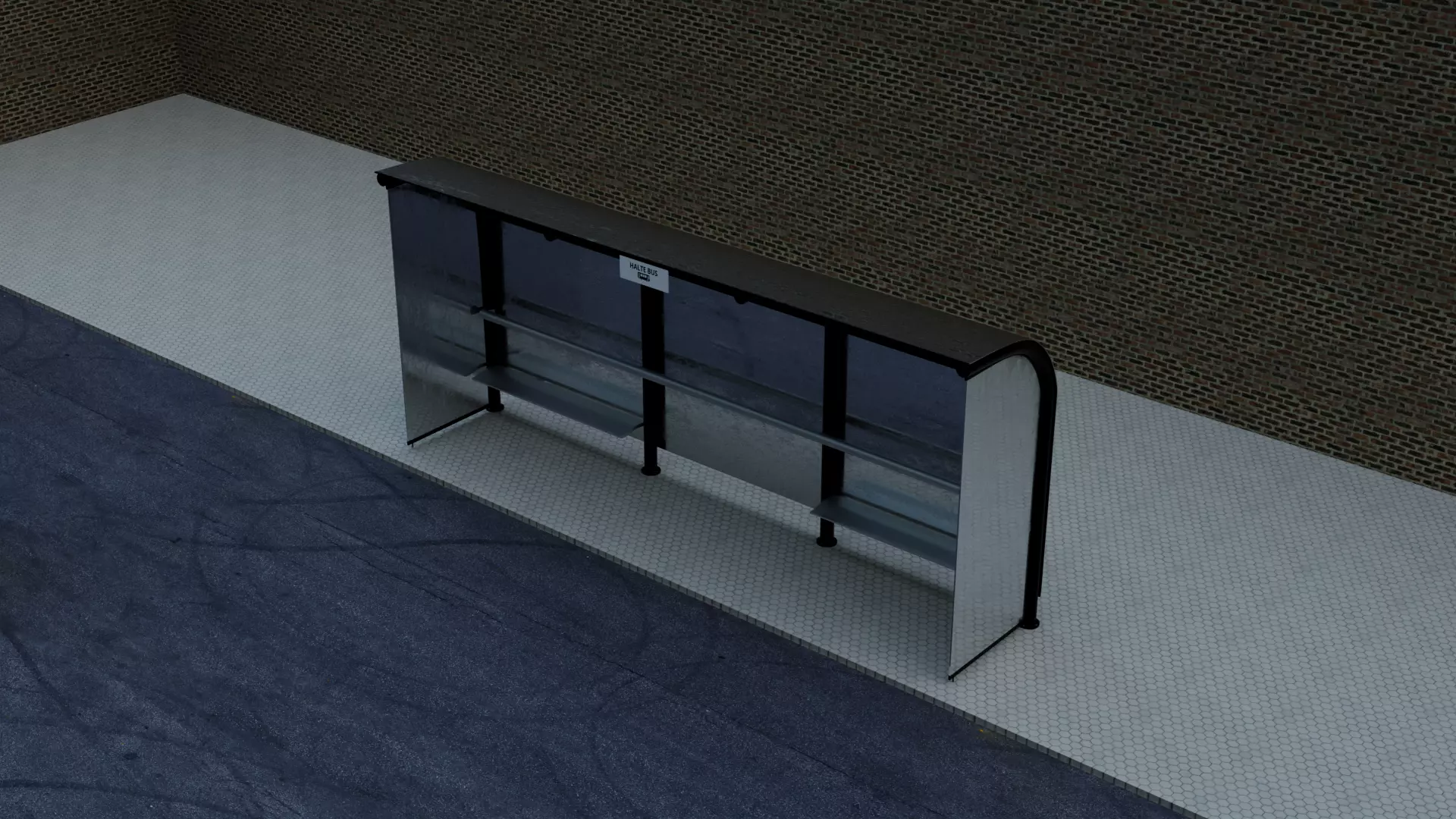 Halte Bus 3D model_0