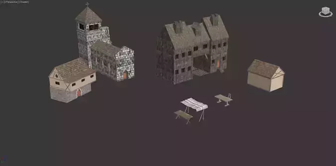 houses medieval village