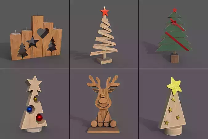 Christmas wooden decor collection 