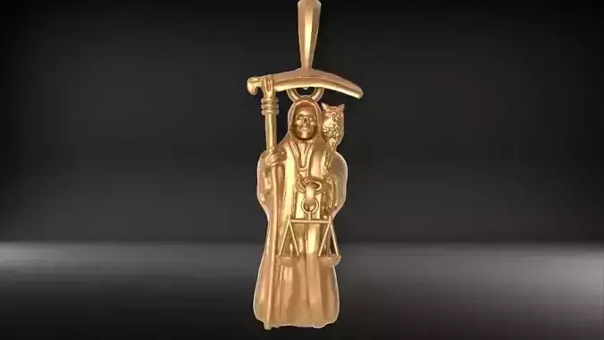 Santa Muerte Holy Death Grim Reaper Necklace Pendant Jewelry