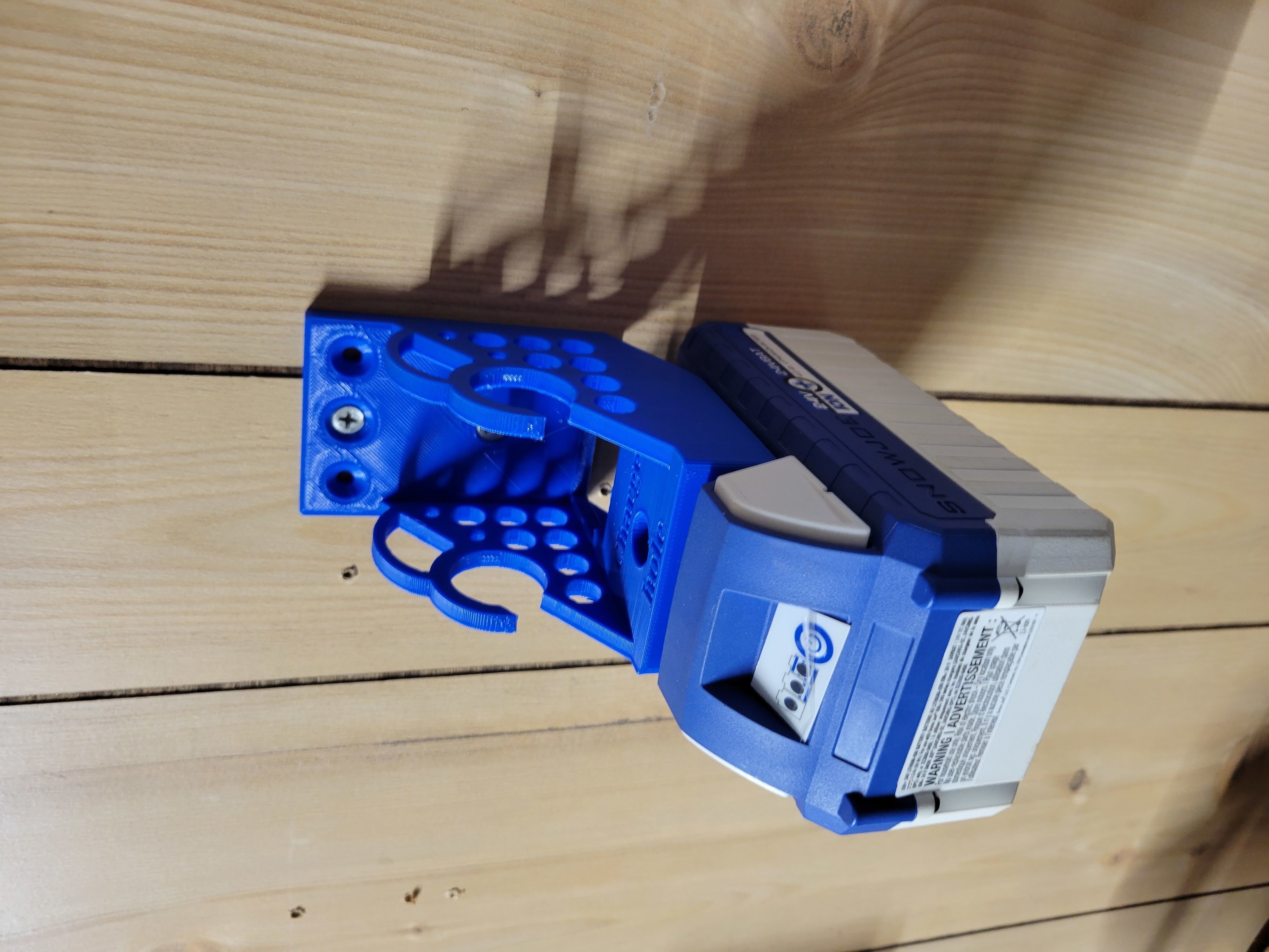 SnowJoe battery and charger mount 3D print model_2