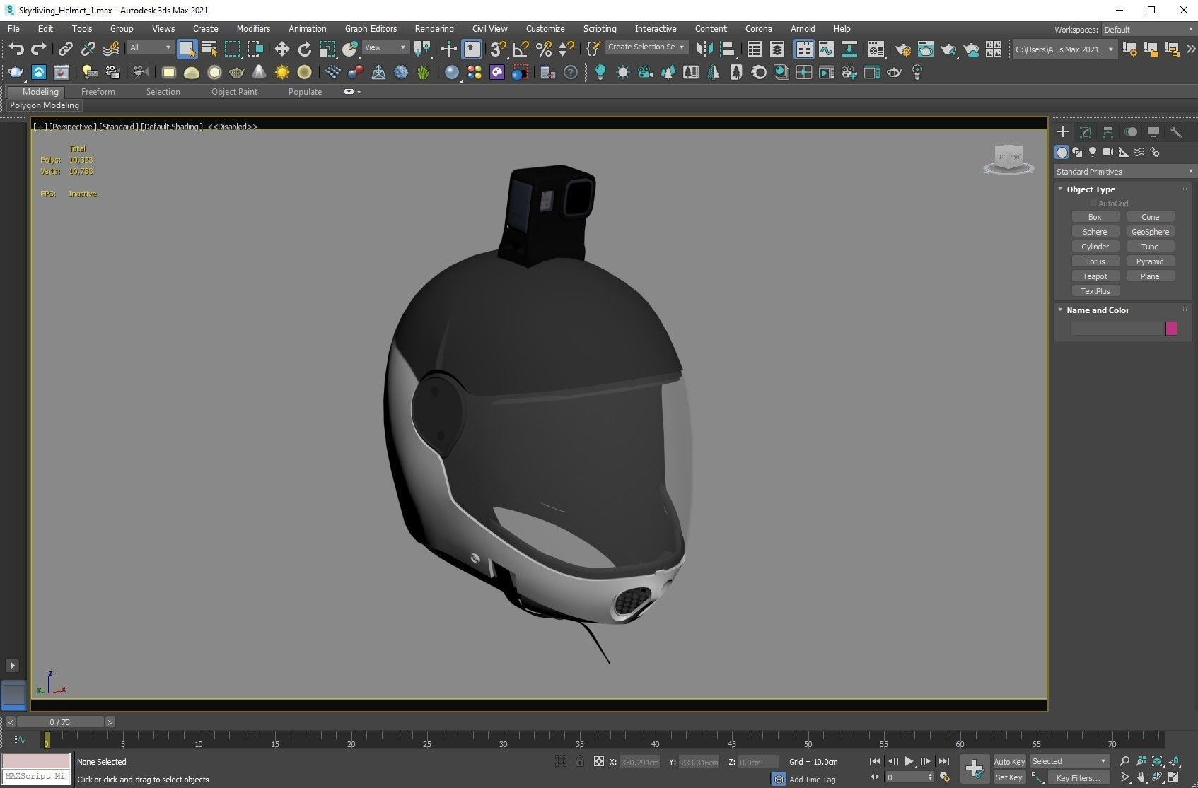 Skydiving Helmet Low-poly 3D model_3