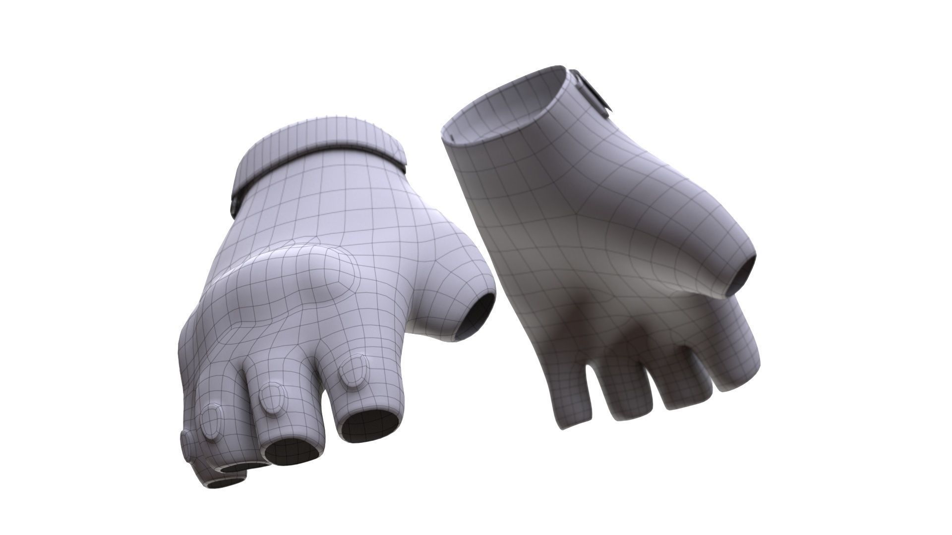 Gloves Low-poly 3D model_3
