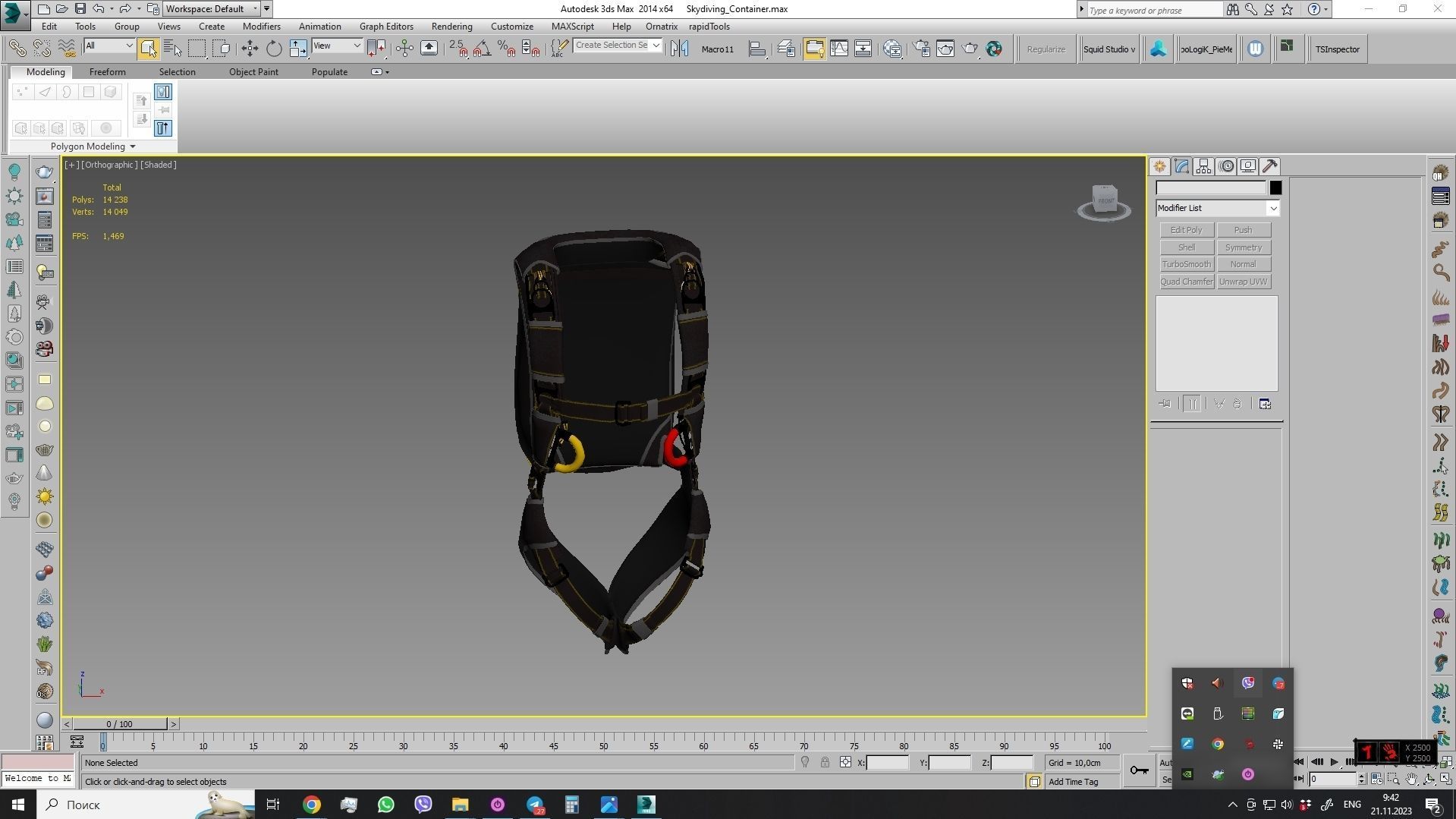Skydiving Container Low-poly 3D model_3