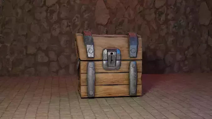  3D Loot Chest LowPoly - High-Quality Game Asset