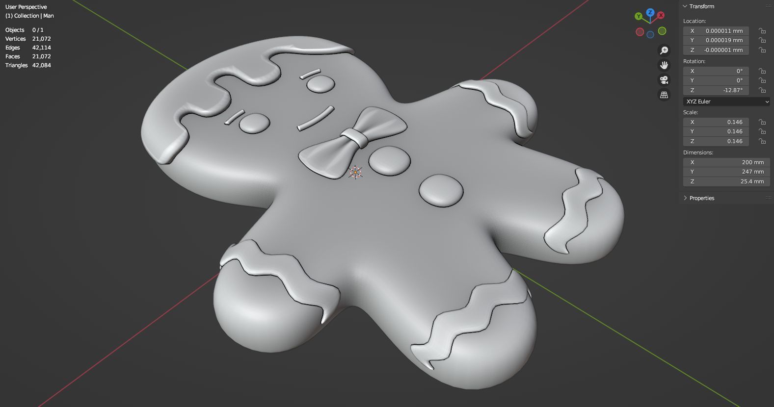 Gingerbread man 3D model for 3D print 3D print model_20