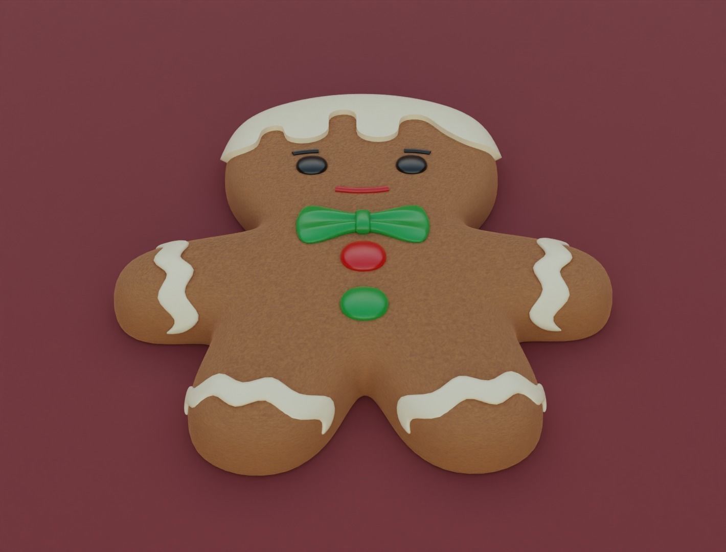 Gingerbread man 3D model for 3D print 3D print model_1