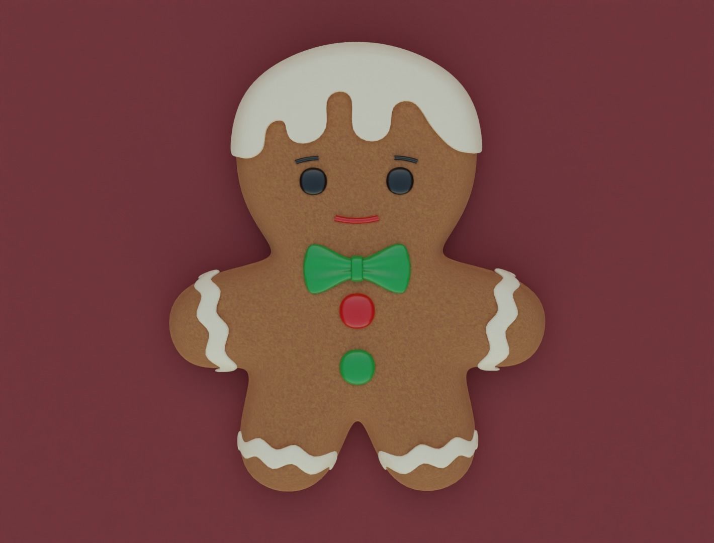 Gingerbread man 3D model for 3D print 3D print model_2