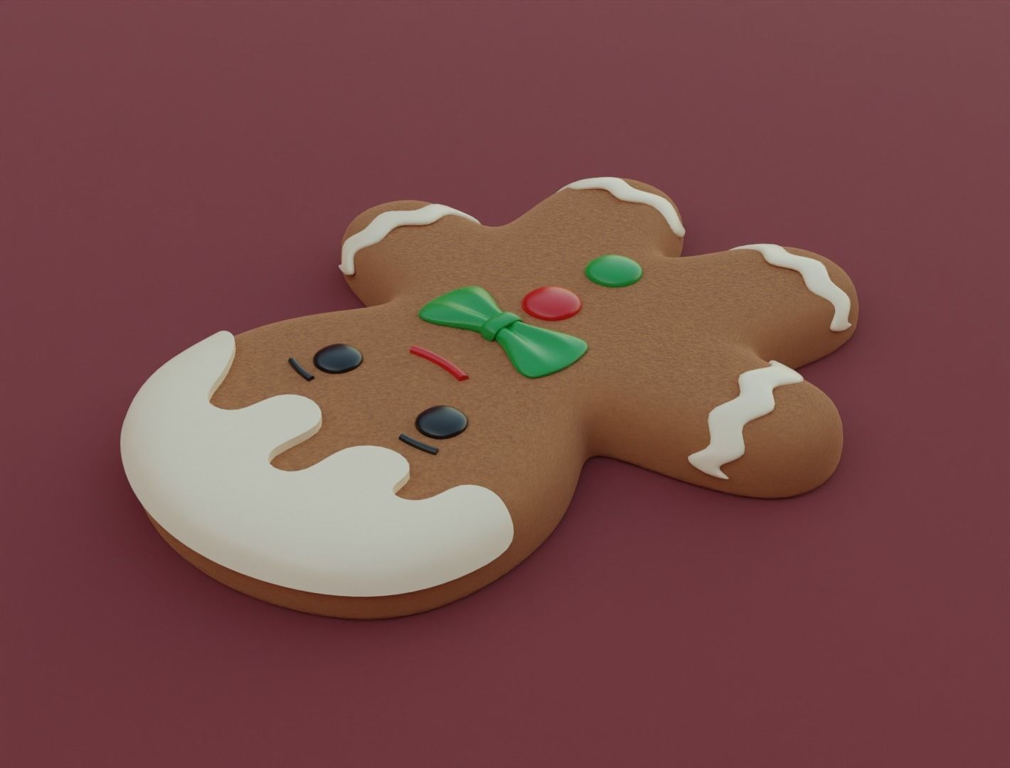 Gingerbread man 3D model for 3D print 3D print model_6