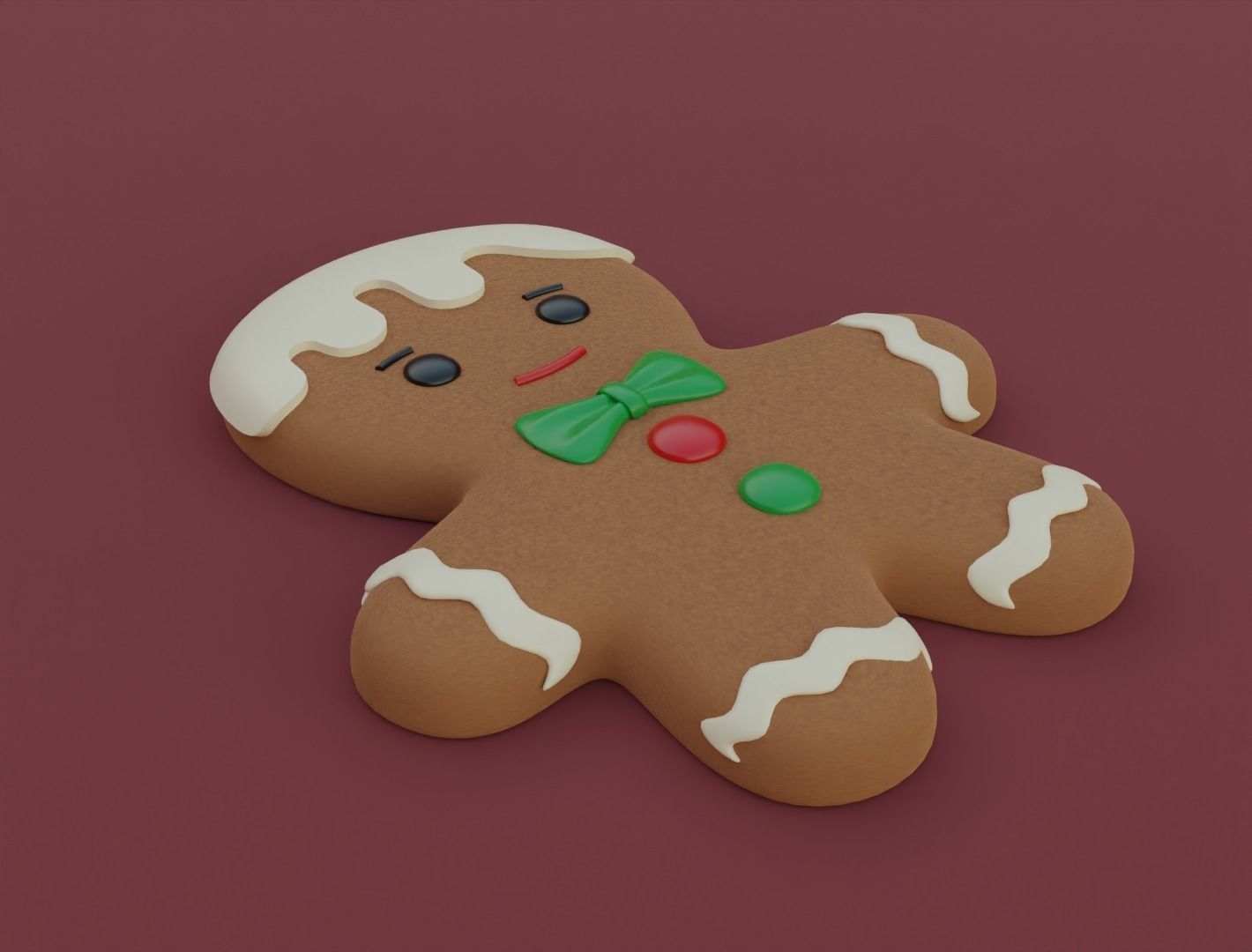 Gingerbread man 3D model for 3D print 3D print model_7