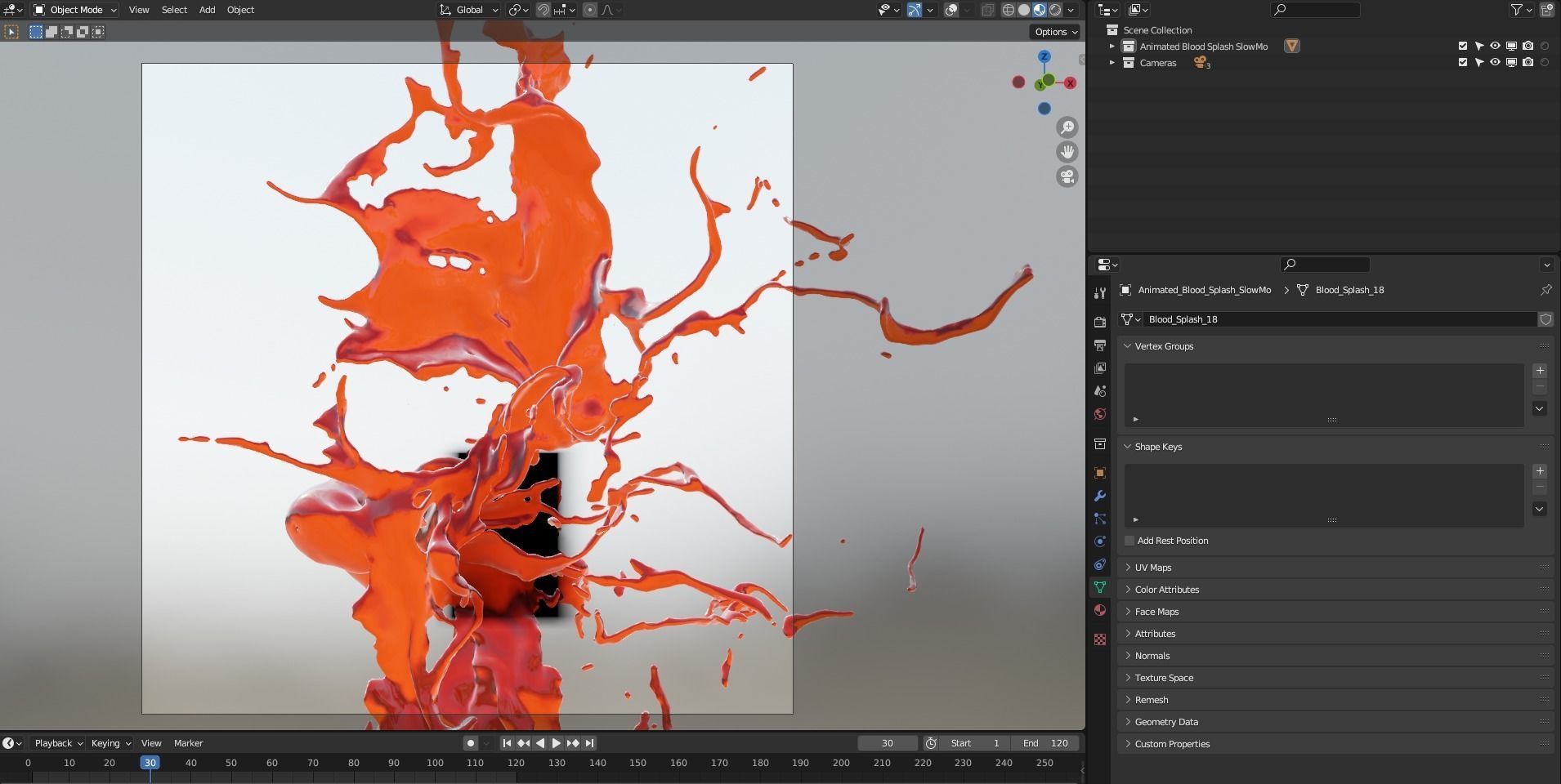 Animated Blood Splash SlowMo 18 vol 2 3D model_7