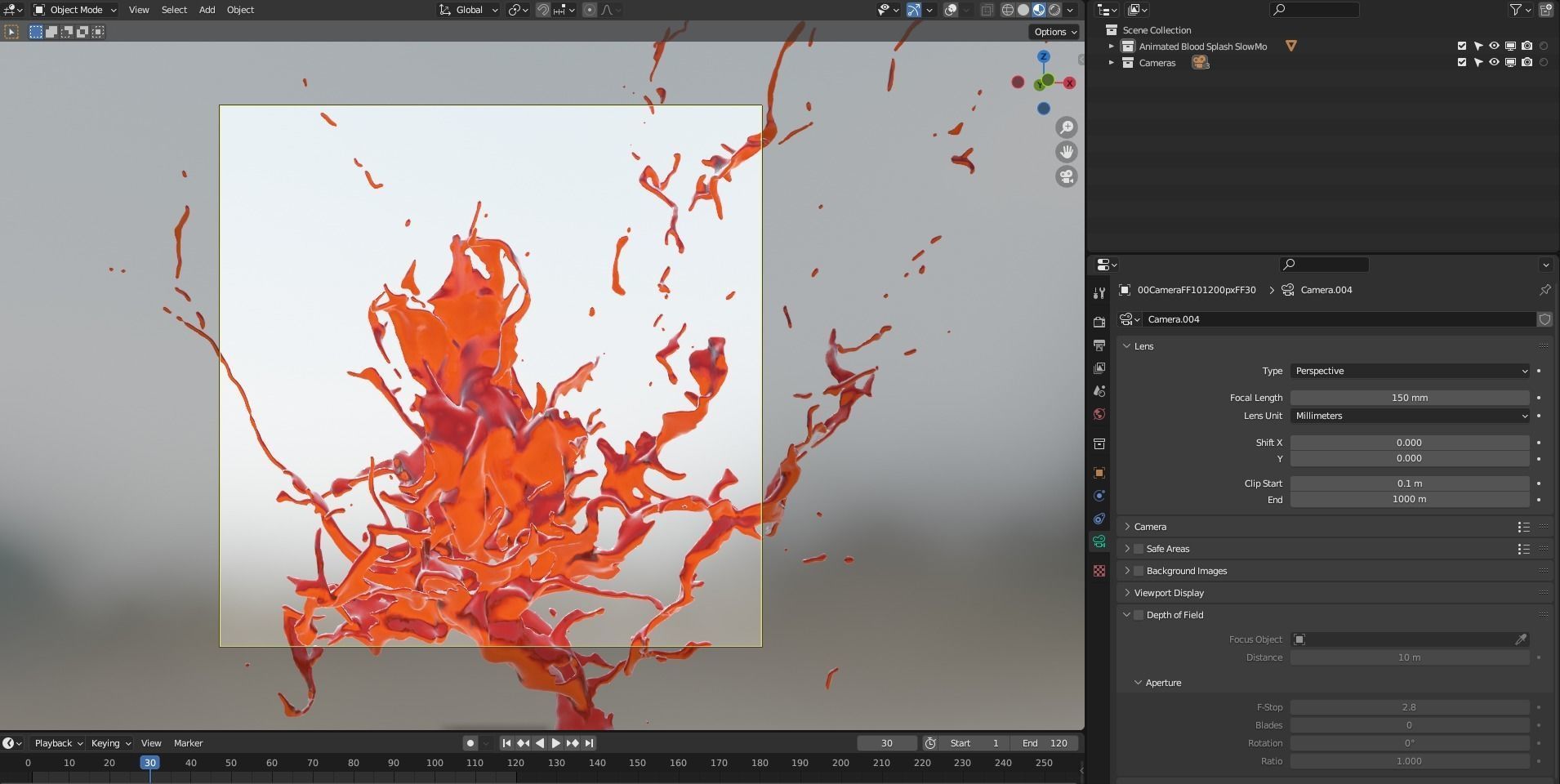 Animated Blood Splash SlowMo 16 vol 2 3D model_7