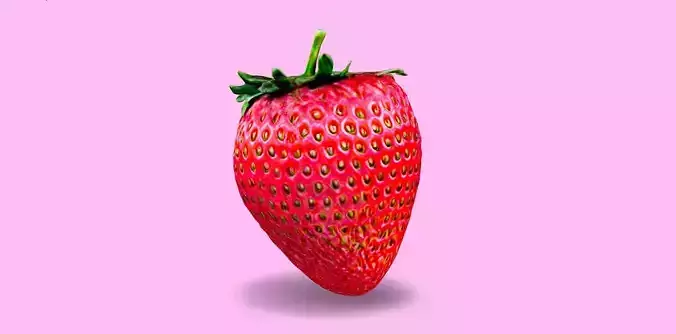 Hyperrealistic strawberry