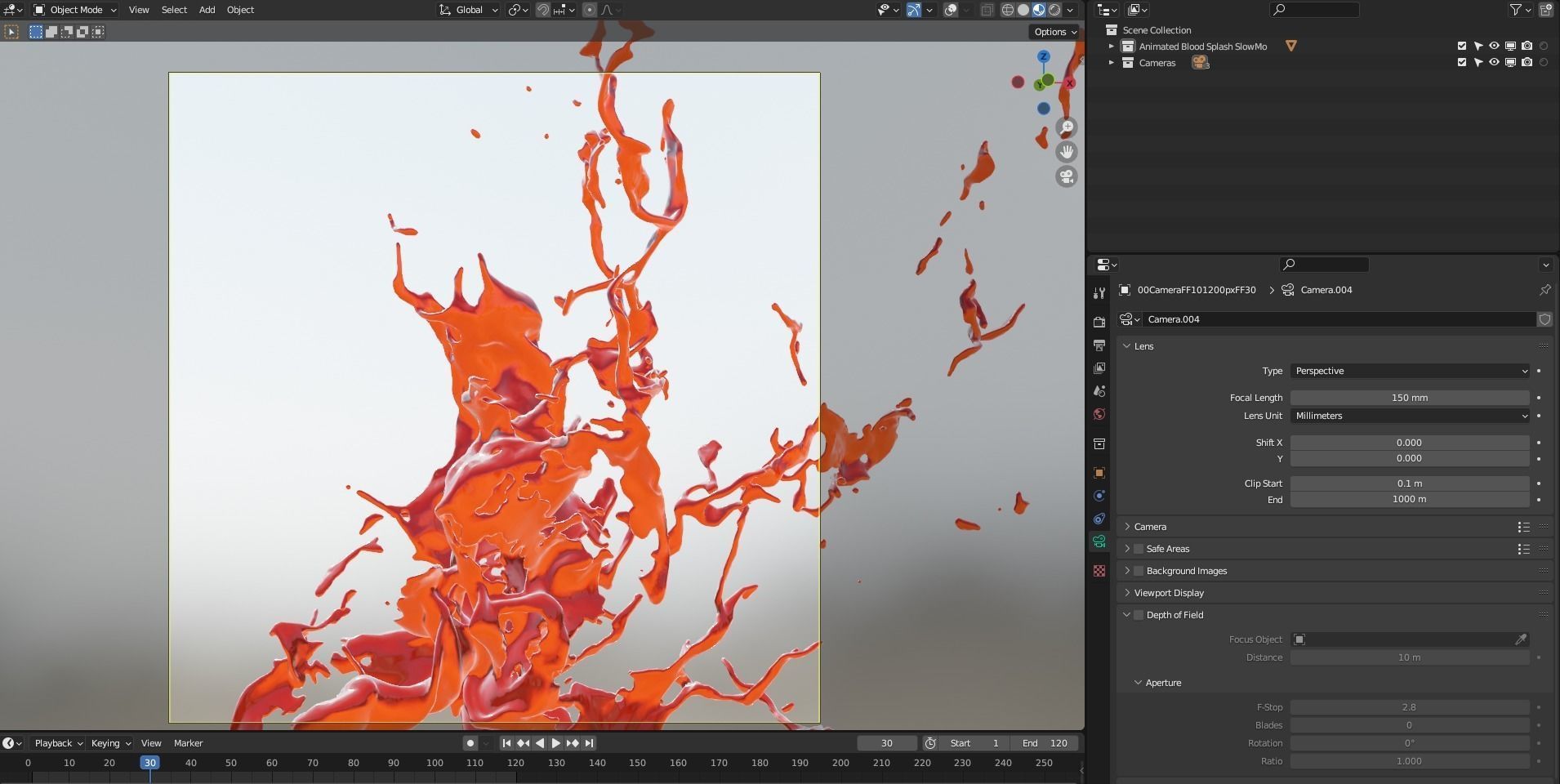 Animated Blood Splash SlowMo 14 vol 2 3D model_7