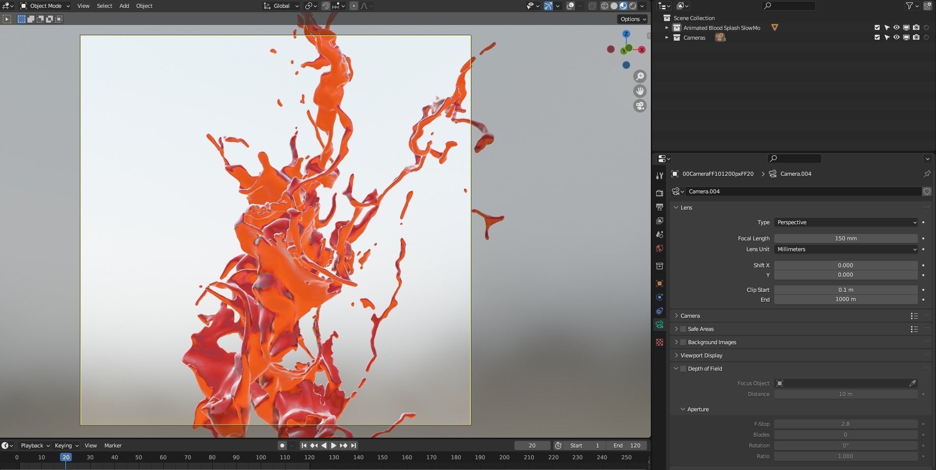 Animated Blood Splash SlowMo 10 vol 2 3D model_7