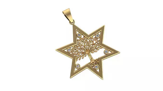 Star Tree of Life Pendant 3D print model