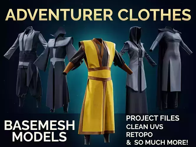 6 Male And Female Adventurer Outfits  3D model